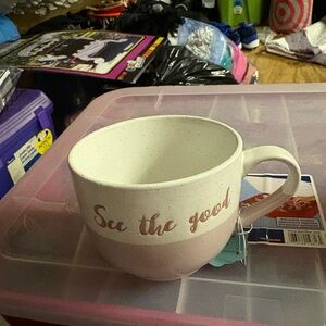 Speckled White and Pink Mug